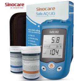 Máy đo đường huyết Axit Uric 2 trong 1 Sinocare Safe AQ UG - tặng 25 que đường, 25 que Uric, 50 kim, 100 cồn pad