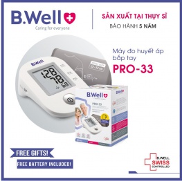 [SX TẠI THỤY SĨ ]  Máy đo huyết áp bắp tay tự động B.Well (Pro-33) - BẢO HÀNH 5 NĂM 1 đổi 1