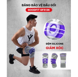 (hỏa tốc) Bó gối thể thao, băng đầu gối đệm silicone, co giãn 4 chiều, thanh trợ lực lò xo GoodFit GF513K